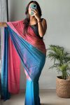 Amazing 1-Minute Ready To Wear Pink and Frizoi Chiffon Silk Saree