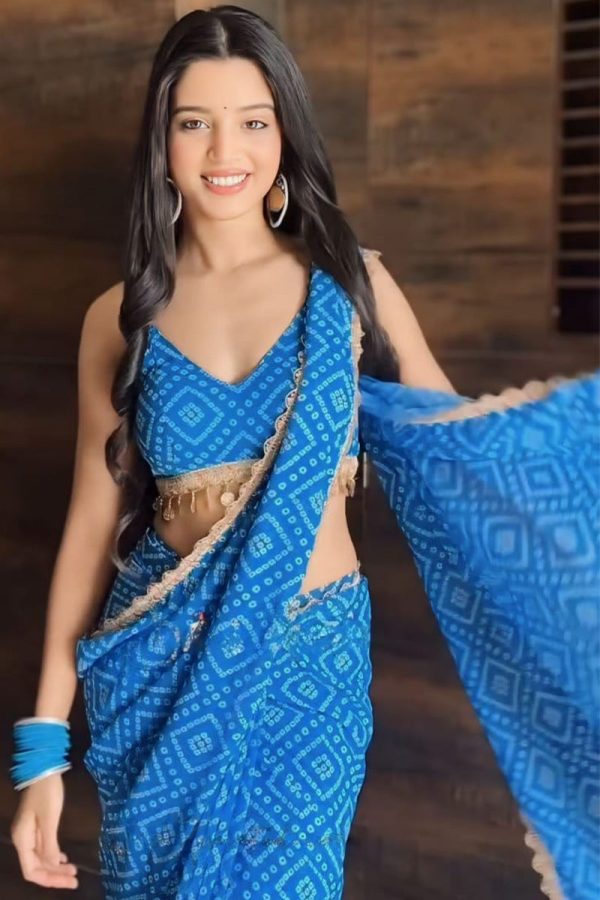 Winsome 1-Minute Ready To Wear Blue Georgette Saree