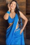 Winsome 1-Minute Ready To Wear Blue Georgette Saree