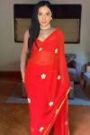 Breathtaking 1-Minute Ready To Wear Red Georgette Saree