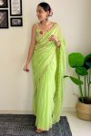 Nebula 1-Minute Ready To Wear Pista Georgette Saree