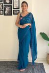 Scintillating 1-Minute Ready To Wear Rama Georgette Saree