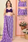 Desiring 1-Minute Ready To Wear Purple Georgette Saree