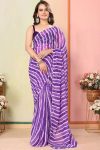 Desiring 1-Minute Ready To Wear Purple Georgette Saree