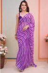 Desiring 1-Minute Ready To Wear Purple Georgette Saree