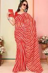 Inspiring 1-Minute Ready To Wear Red Georgette Saree