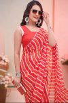 Inspiring 1-Minute Ready To Wear Red Georgette Saree