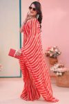 Inspiring 1-Minute Ready To Wear Red Georgette Saree