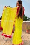 Flameboyant 1-Minute Ready To Wear Yellow Nylon Silk Saree