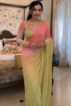 Lassitude 1-Minute Ready To Wear Pink and Perrot Georgette Saree