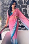 Scintilla 1-Minute Ready To Wear Pink and Sky Georgette Saree