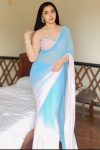 Beauteous 1-Minute Ready To Wear Sky and Baby Pink Georgette Saree