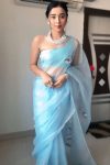 Beautiful 1-Minute Ready To Wear Sky Organza Silk Saree