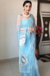 Beautiful 1-Minute Ready To Wear Sky Organza Silk Saree