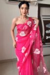 Pretty 1-Minute Ready To Wear Dark Pink Organza Silk Saree