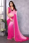 Marvellous 1-Minute Ready To Wear Pink Georgette Saree