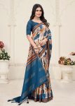 Vibrant Multicolor Tussar Silk Saree with Digital Abstract Motifs, Zari Accents and Chit Pallu