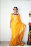 Sizzling 1-Minute Ready To Wear Yellow Cotton Silk Saree